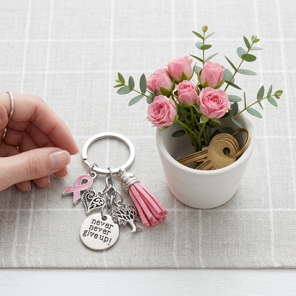 The "Never Give Up" Support Keychain